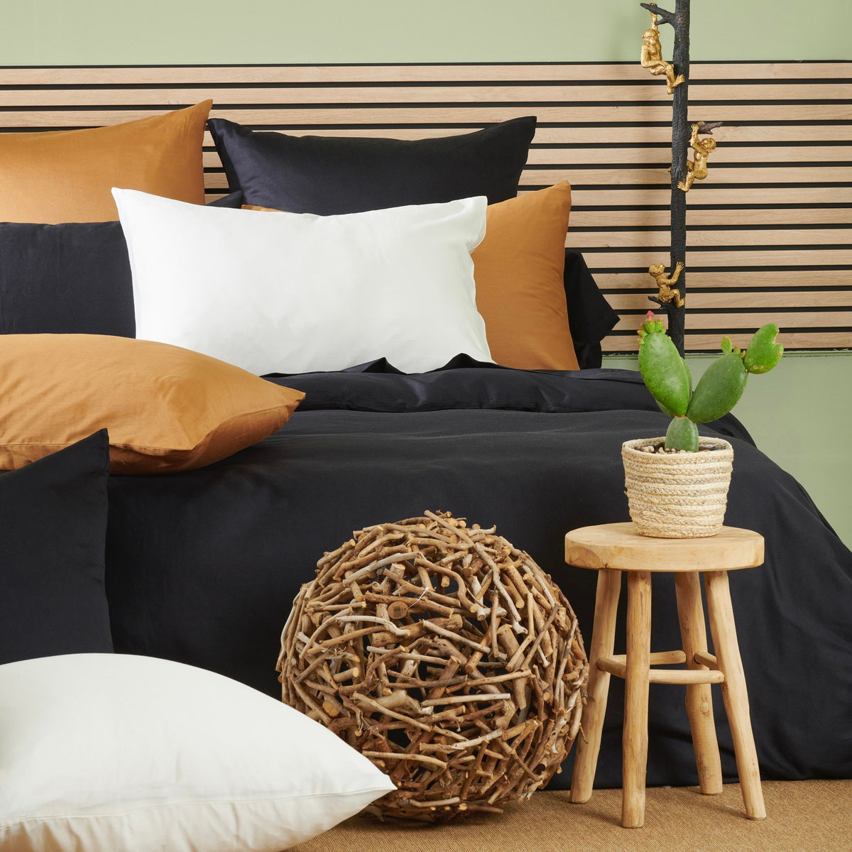 Housse de couette Douce Nuit - Satin de coton #Couleur_NOIR