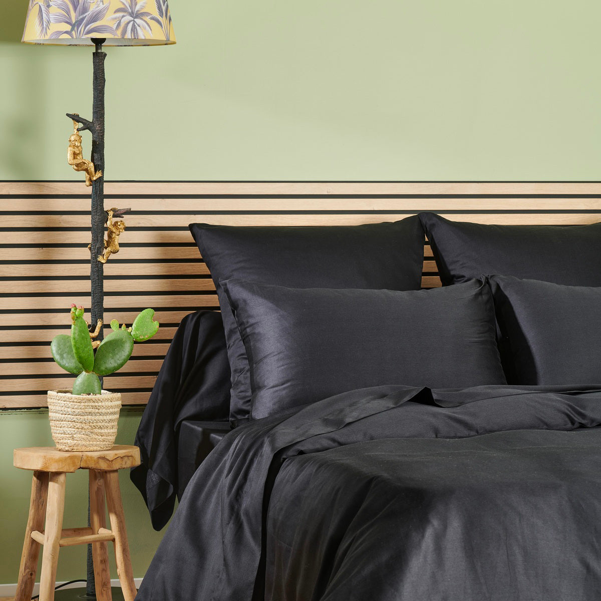 Housse de couette Douce Nuit - Satin de coton #Couleur_NOIR
