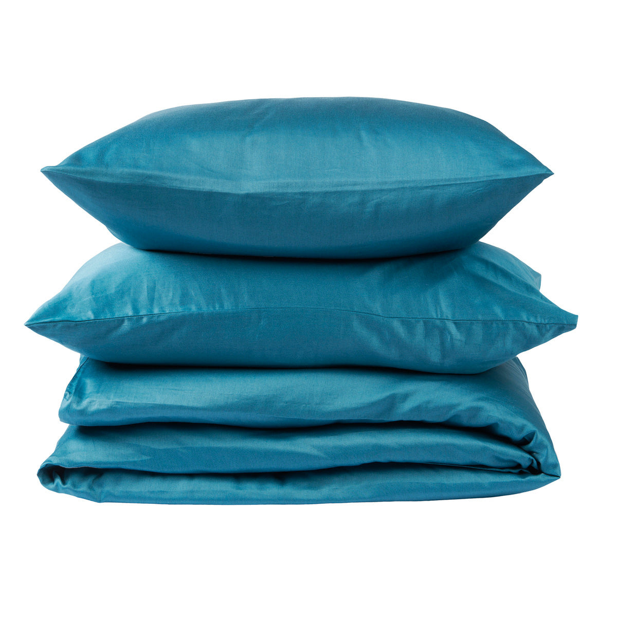Taie d'oreiller Douce Nuit - Satin de coton #Couleur_BLEU PAON