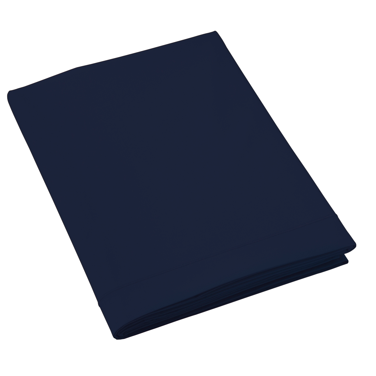 Drap plat - Uni Percale de coton #Couleur_MARINE
