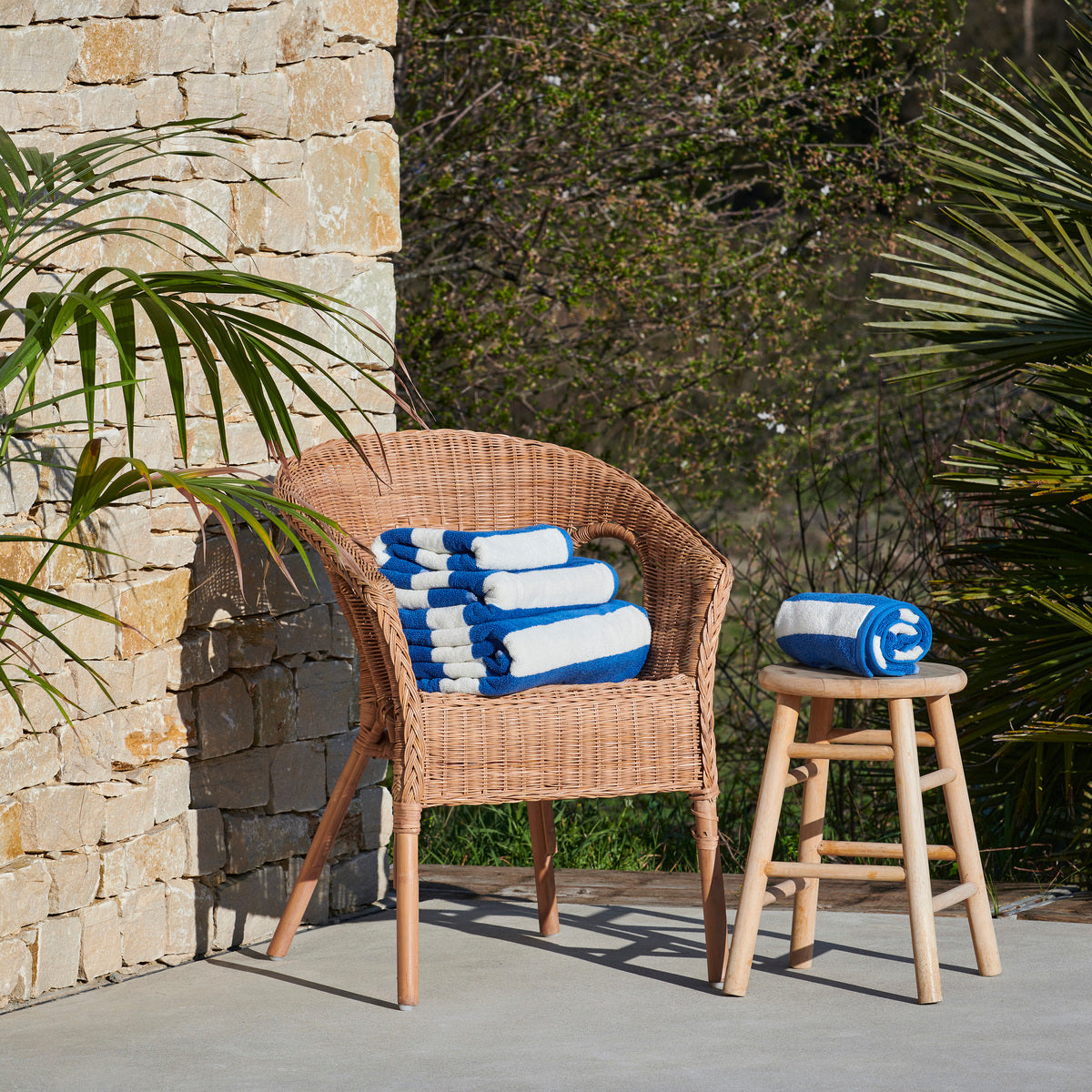 Drap de plage Les Planches - Coton 550g/m² #Couleur_OUTREMER LESPLANCHES