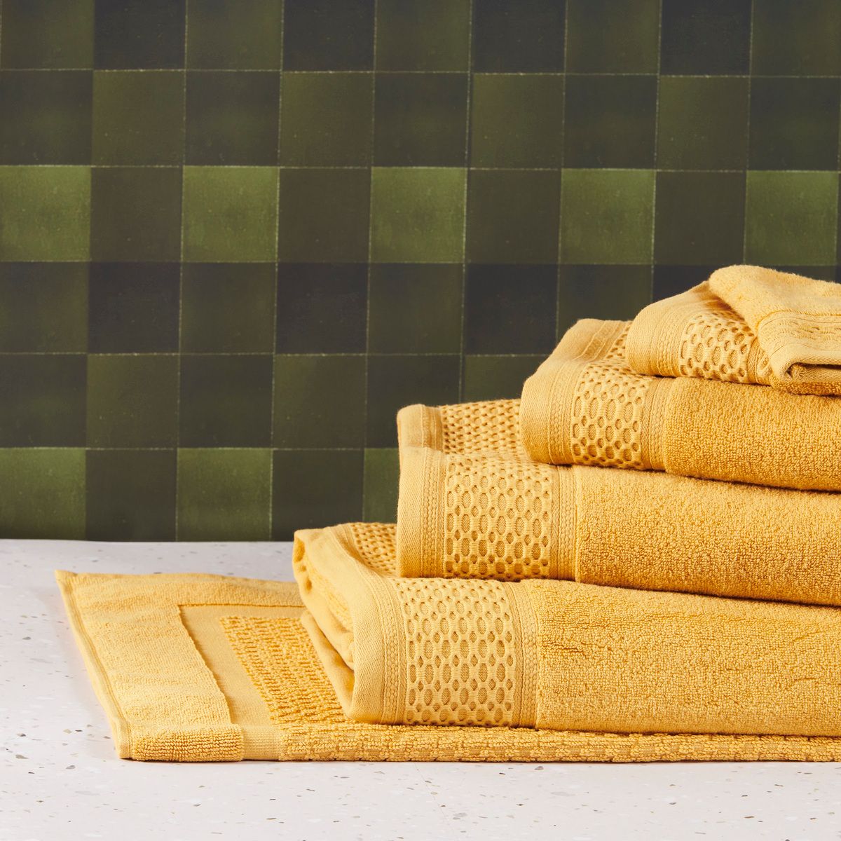 Drap De Bain Sdb 500gr Zero Twist #Couleur_MOUTARDE