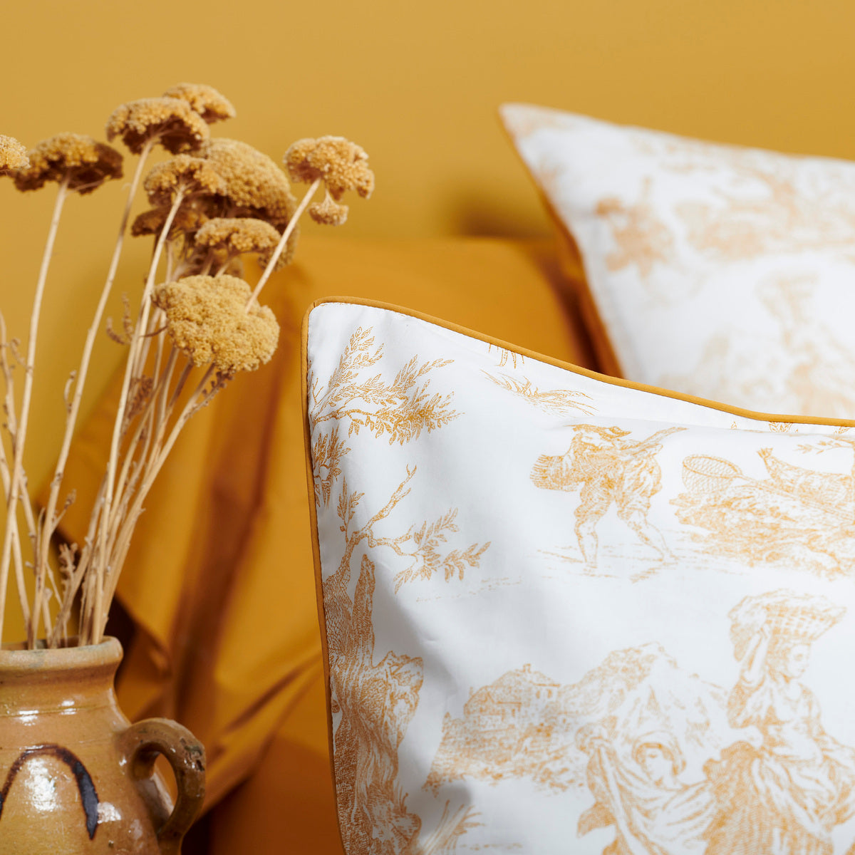 Taie de traversin Rêves en Or - Percale de coton