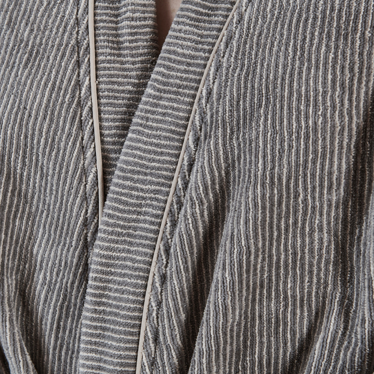 Pegnoir Rayé - Éponge et Velours 380g/m² #Couleur_GRIS/LIN