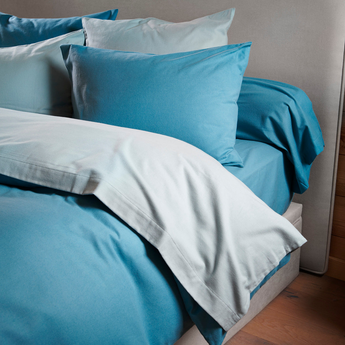 Taie d'oreiller - Uni Flanelle #Couleur_VERT OLIVE