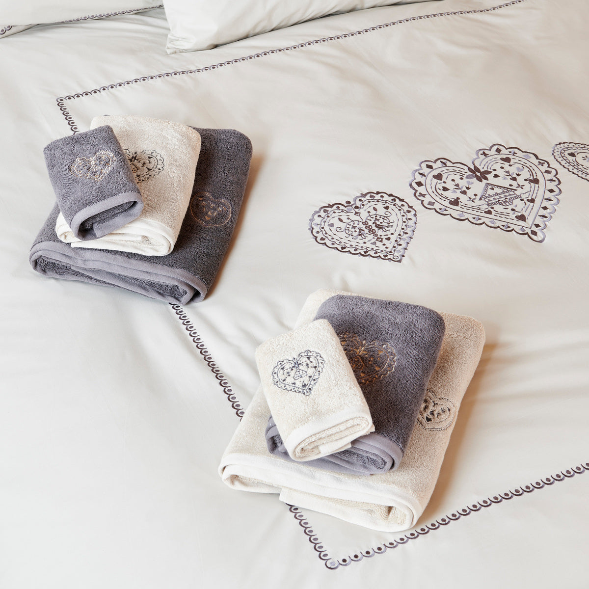 Gant de toilette Nuit au Chalet - Coton 600g/m² #Couleur_CRAIE