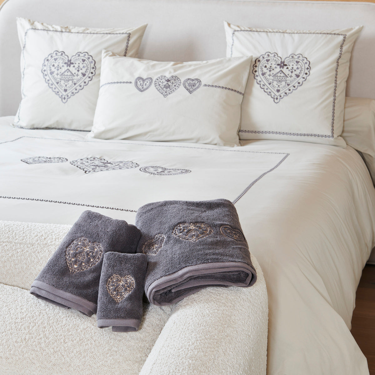 Gant de toilette Nuit au Chalet - Coton 600g/m² #Couleur_CRAIE