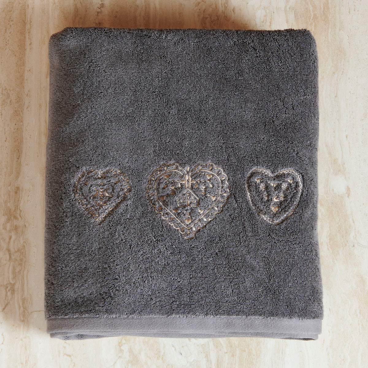 Drap de douche Nuit au Chalet - Coton 600g/m² #Couleur_ANTHRACITE