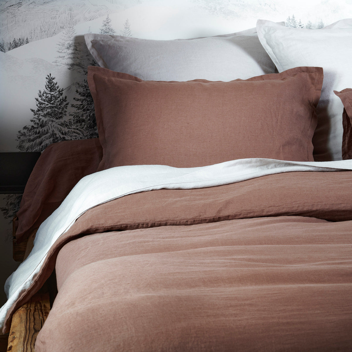 Drap plat - Uni Lin Lave #Couleur_CAPPUCCINO