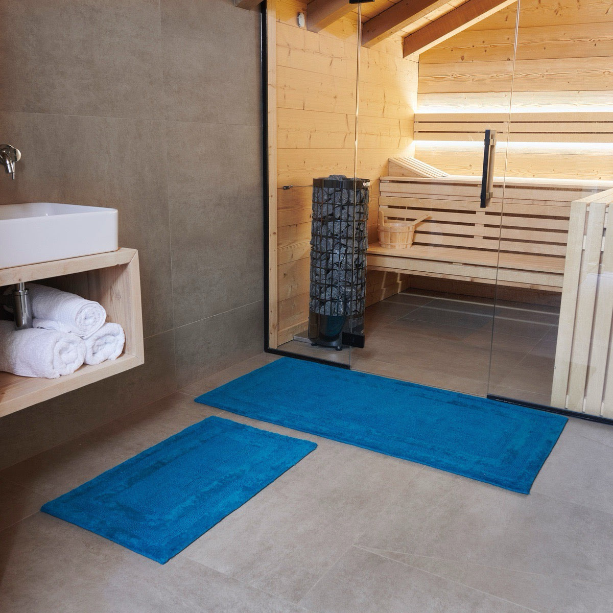 Tapis de bain réversible Zéphyr - Coton 2400g/m² #Couleur_EMERAUDE