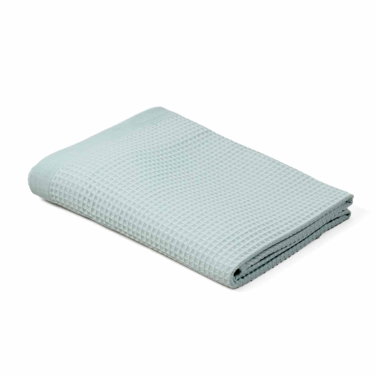 Drap de bain nid d’abeille 70x140 & 100x150 – Épure - Vert d'eau #Couleur_VERT D'EAU