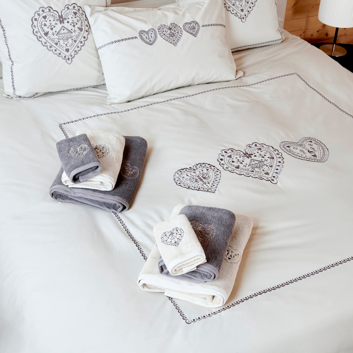 Housse de couette Nuit au Chalet - Percale de coton