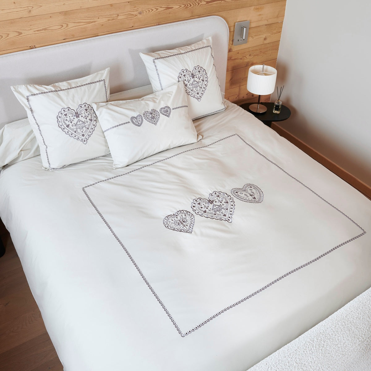 Housse de couette Nuit au Chalet - Percale de coton
