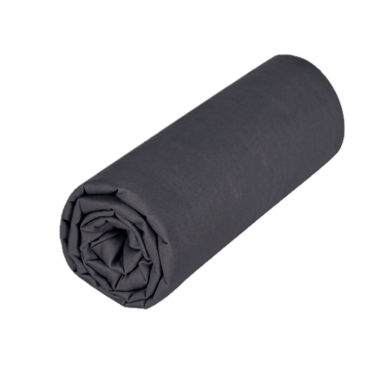 Drap housse double - Uni Percale de coton #Couleur_ANTHRACITE