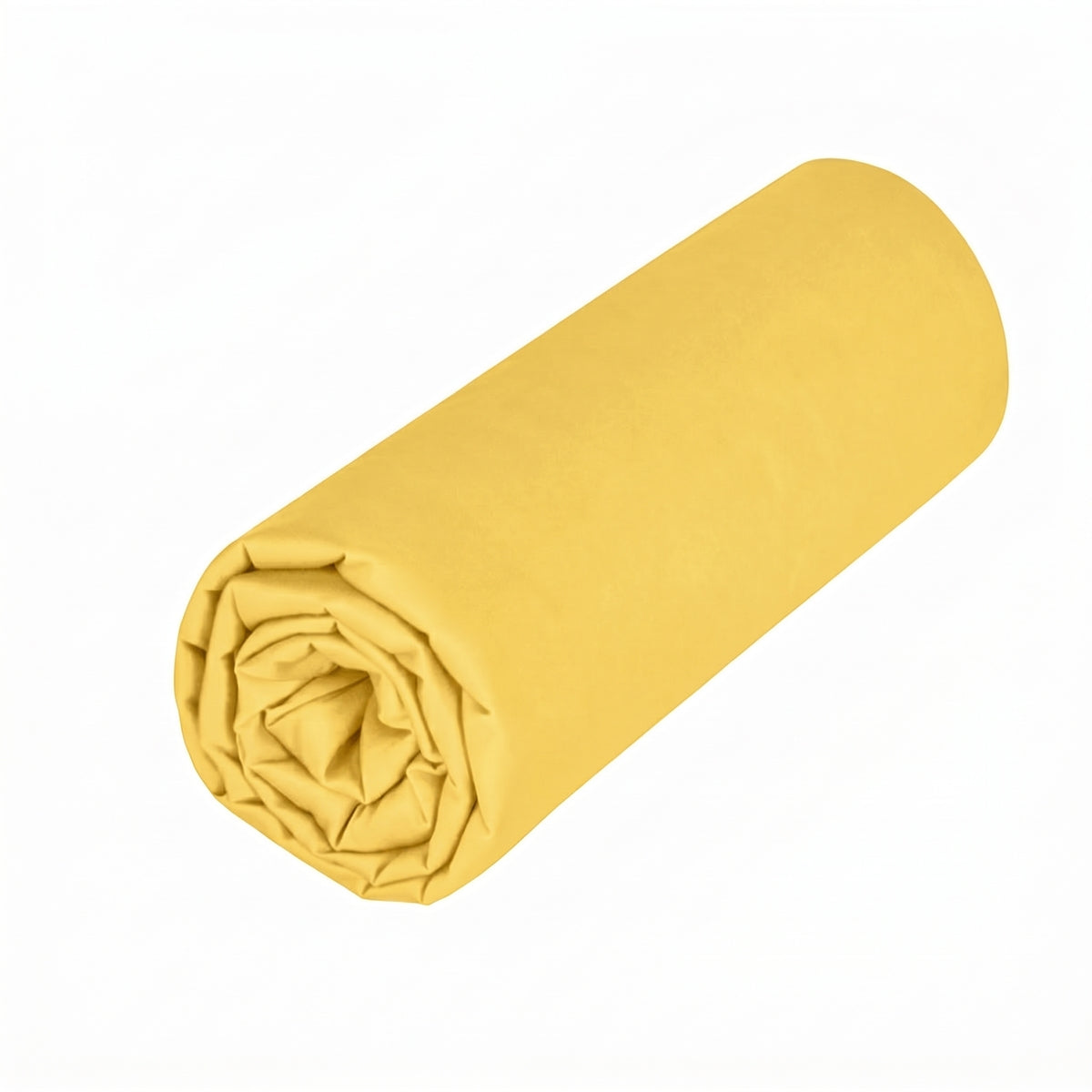 Drap housse double - Uni Percale de coton #Couleur_MIEL