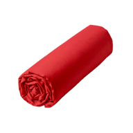 Drap housse Double - Uni Coton #Couleur_ROUGE CAPUCINE