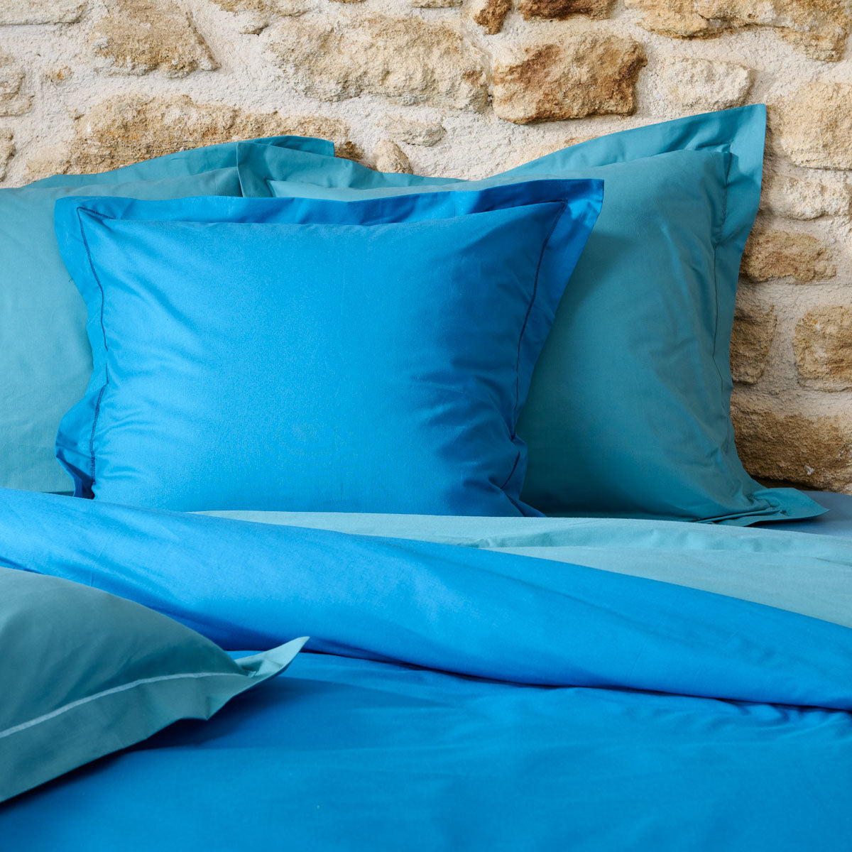 Taie Traversin Duo Coton #Couleur_PETROLE