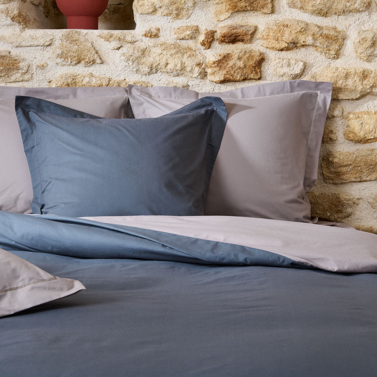 Taie Traversin Duo Coton #Couleur_GRIS FONCE
