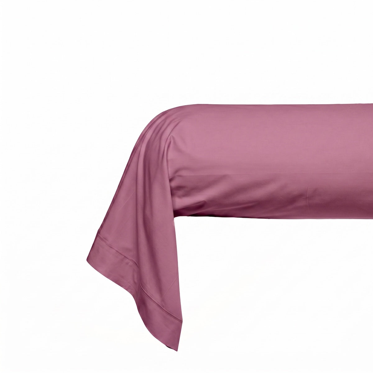 Taie de traversin - Uni Percale de coton #Couleur_PRUNE