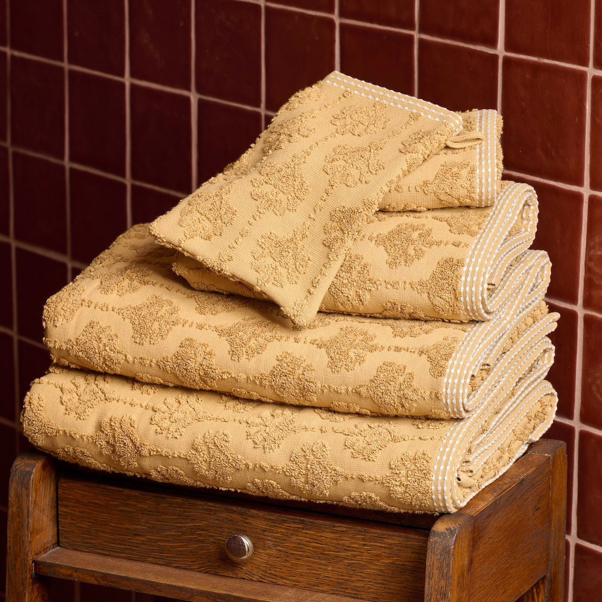 Drap de douche Néroli - Éponge jacquard ciselée