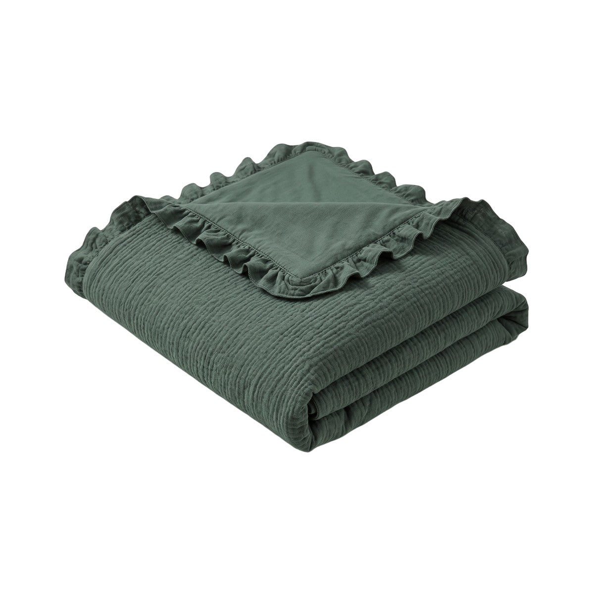 Housse de couette Entre Deux coloris vert sapin #Couleur_VERT SAPIN