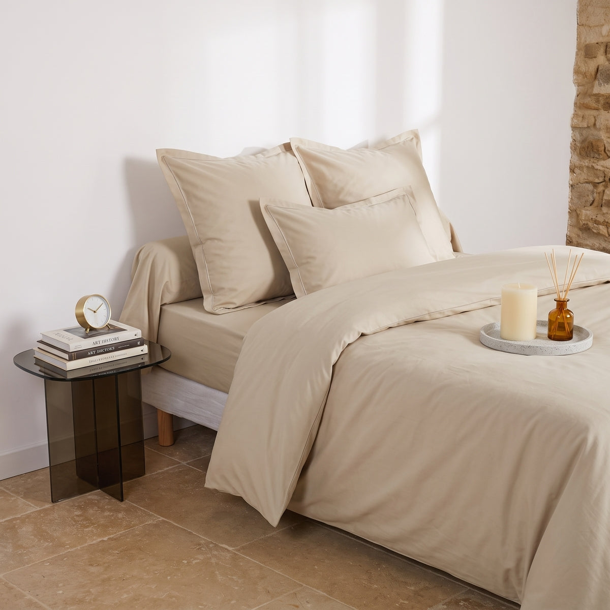 Housse de couette - Uni Percale de coton #Couleur_LIN