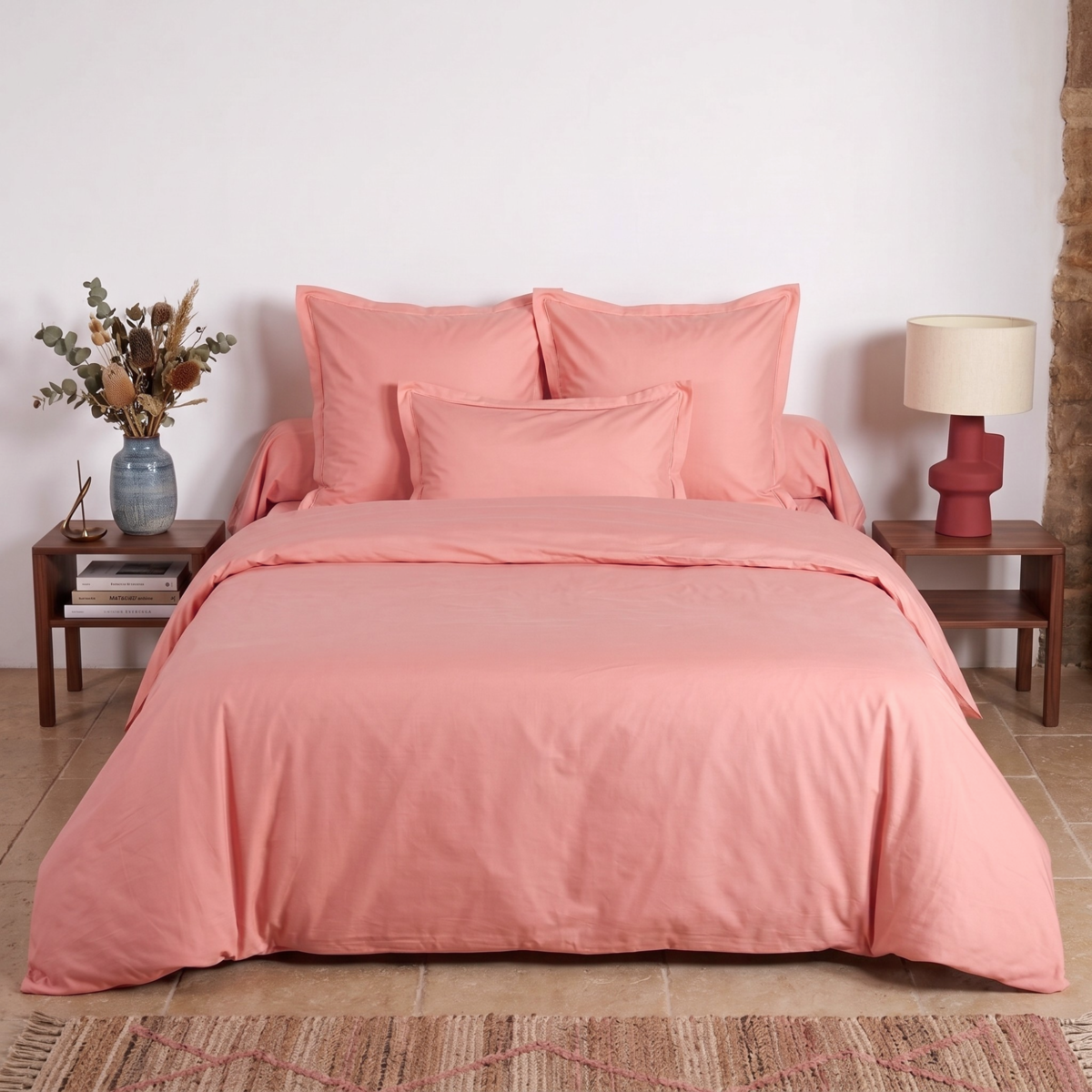 Housse de couette - Uni Percale de coton #Couleur_BLUSH