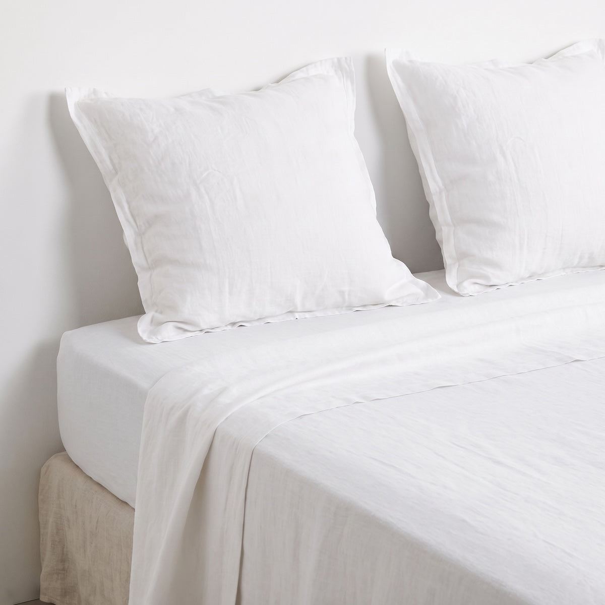Parure Drap Lin 1 Dp 270 + 1 Dh 160 + 2 To 65 #Couleur_BLANC