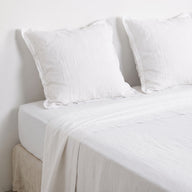 Parure Drap Lin 1 Dp 270 + 1 Dh 160 + 2 To 65 #Couleur_BLANC