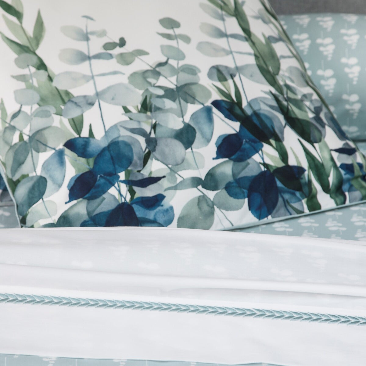 Taie Oreiller Eucalyptus | Linge de lit | Tradition des Vosges #Couleur_VERT