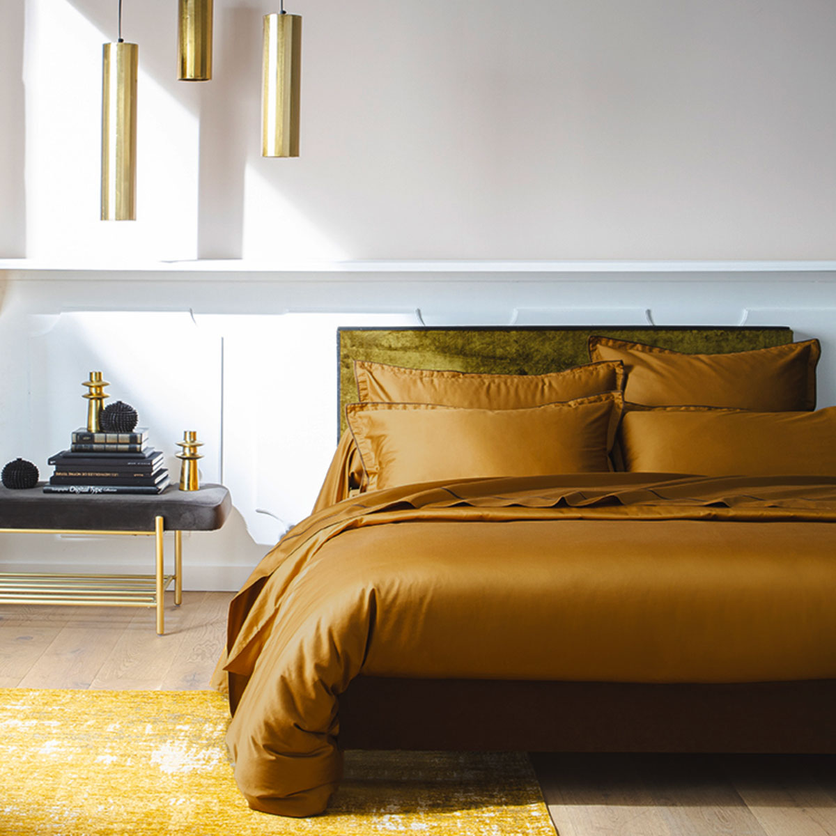 Housse de Couette Opium - Satin de coton #Couleur_OR