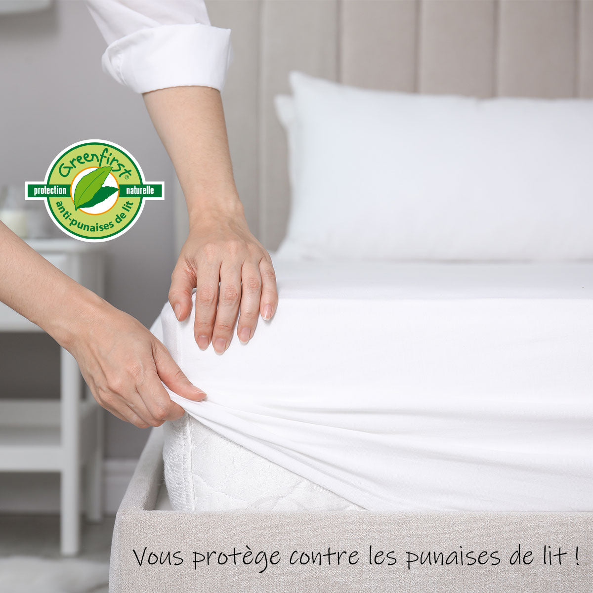 Drap housse molleton anti-punaise de lit