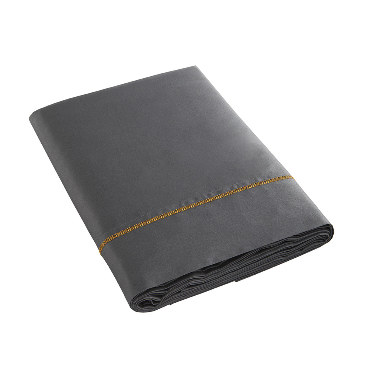 Drap Plat Opium - Satin de coton #Couleur_GRIS ANTHRACITE