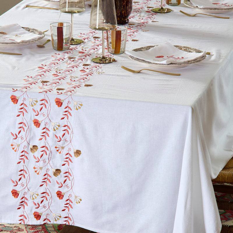 Lot de 2 serviettes de table Floressa - Coton lavé brodé