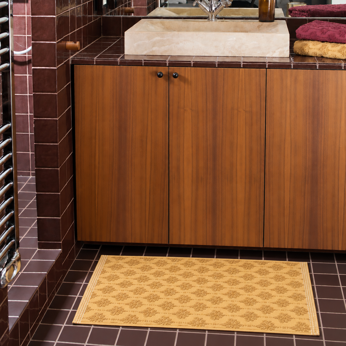 Tapis de bain Néroli - Éponge jacquard ciselée - 900 g/m²