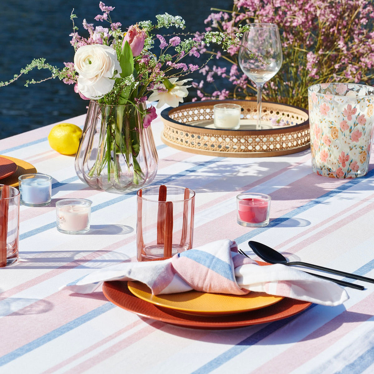 Nappe rayée - 100% coton