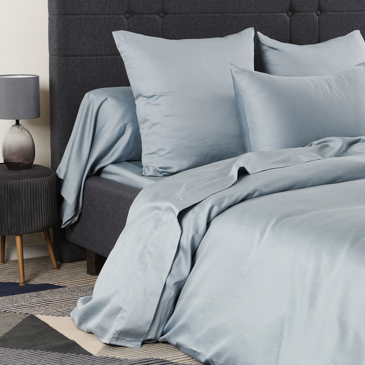 Housse de couette Douce Nuit - Satin de coton #Couleur_GRIS