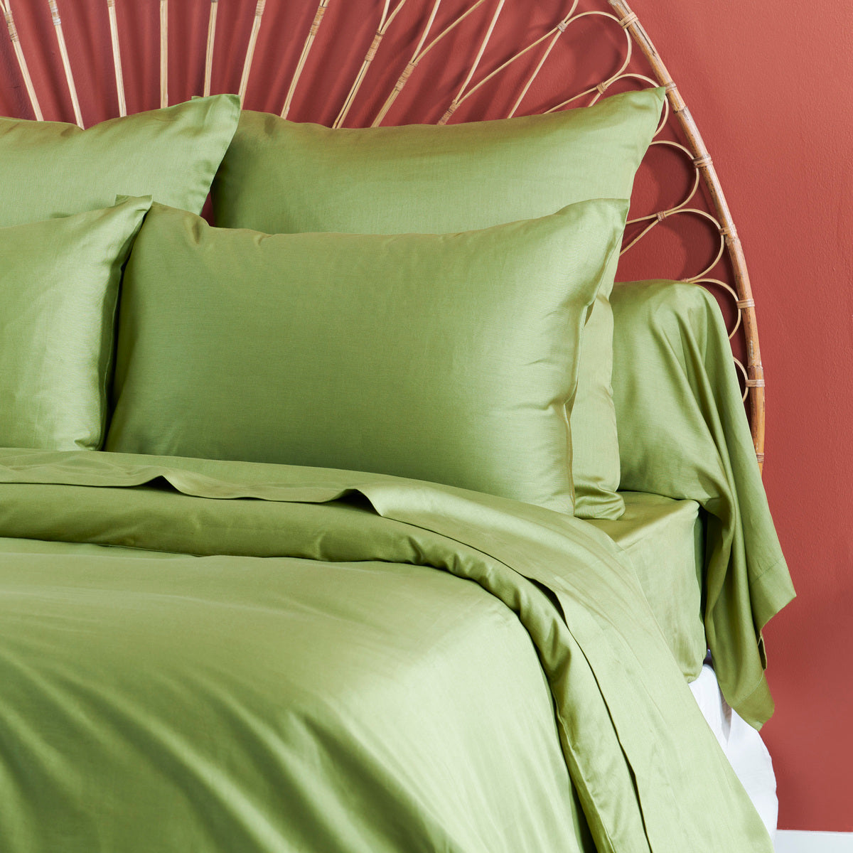 Housse de couette Douce Nuit - Satin de coton #Couleur_OLIVE