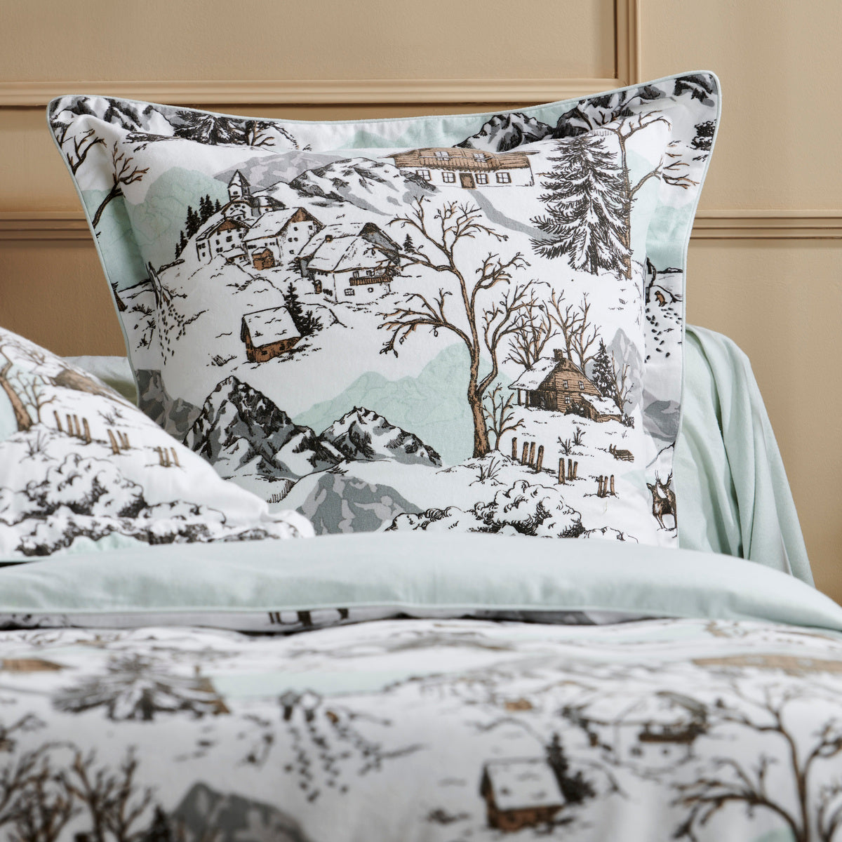 Housse de couette Montagne - Flanelle de coton