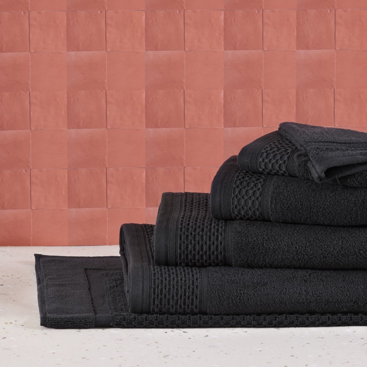 Drap De Bain Sdb 500gr Zero Twist #Couleur_NOIR