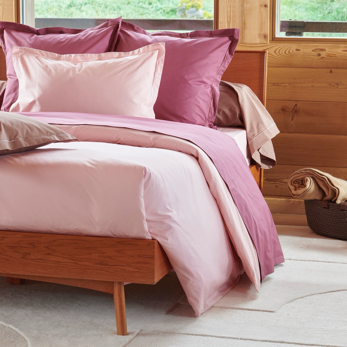Drap housse - Uni Percale de coton #Couleur_PRUNE