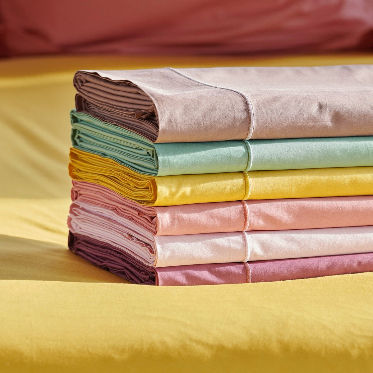 Drap plat - Uni Percale de coton #Couleur_BLUSH