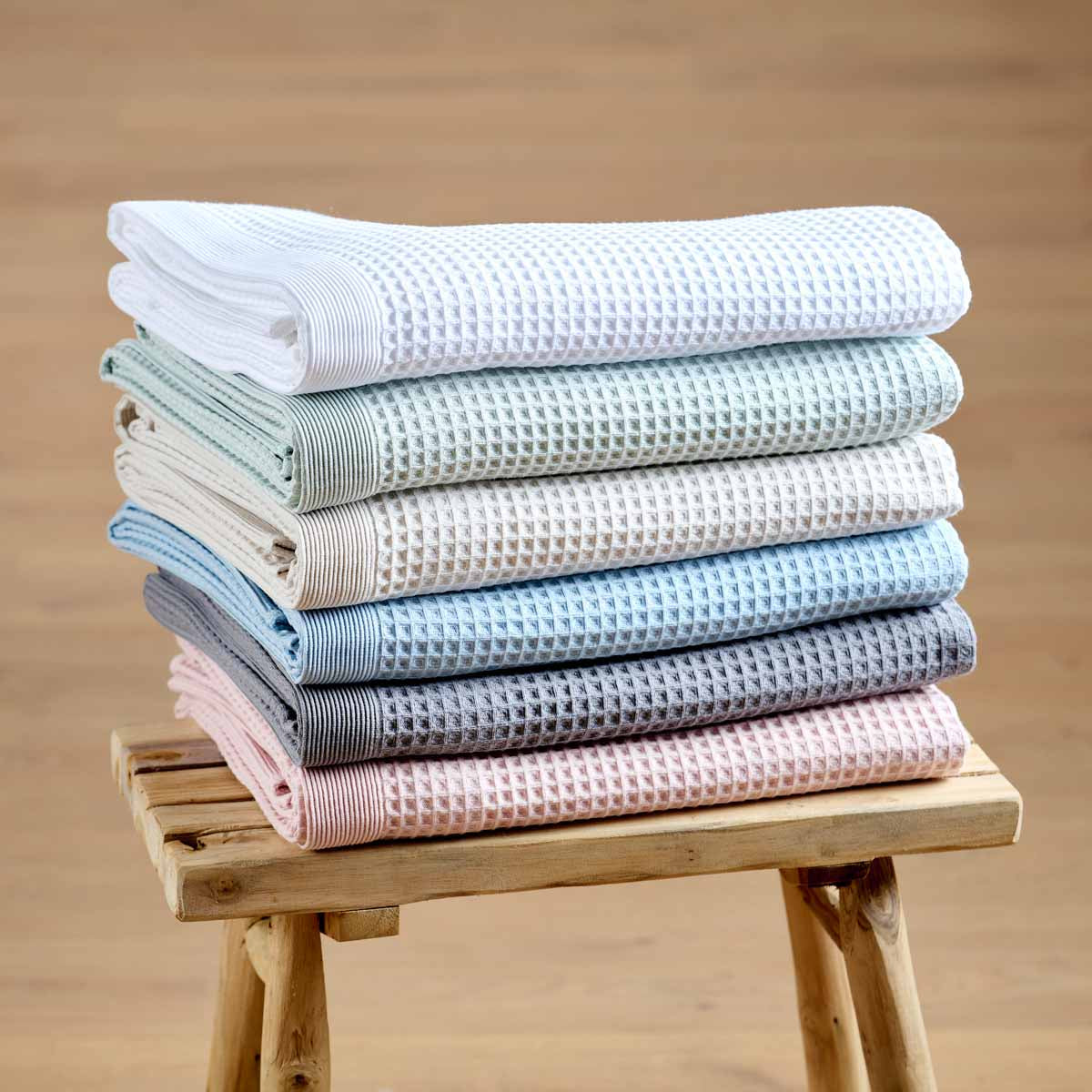 Colorama - Serviette 50x100 cm en coton nid d’abeille 300 g/m² – Gamme Épure #Couleur_VERT D'EAU