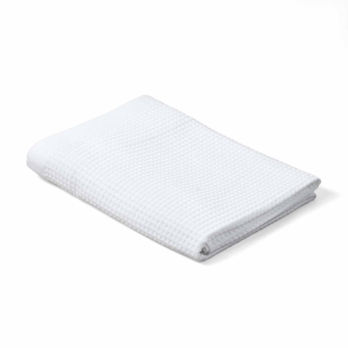 Serviette 50x100 cm en coton nid d’abeille 300 g/m² – Coloris Blanc – Gamme Épure #Couleur_BLANC