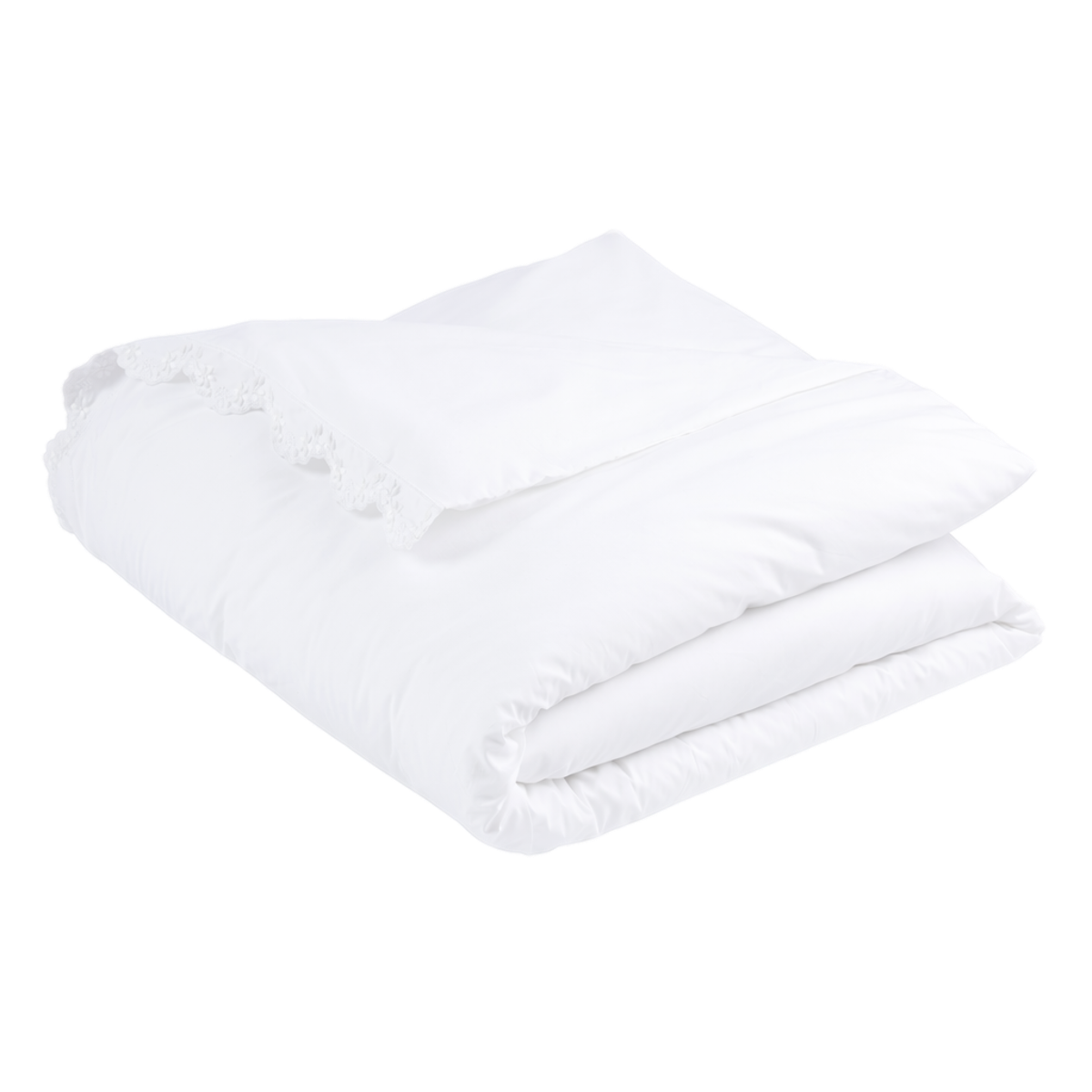 detoure de la housse de couette heloise percale de coton blanche brodée