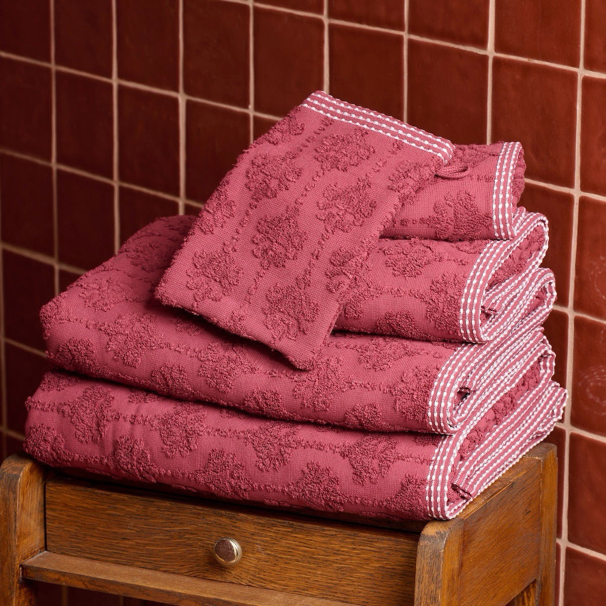 Drap de douche Néroli - Éponge jacquard ciselée