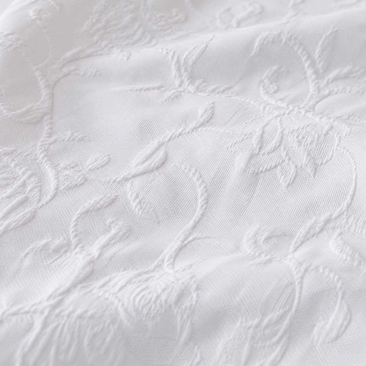 zoom matière jacquard blanc piqué de coton plume de coton