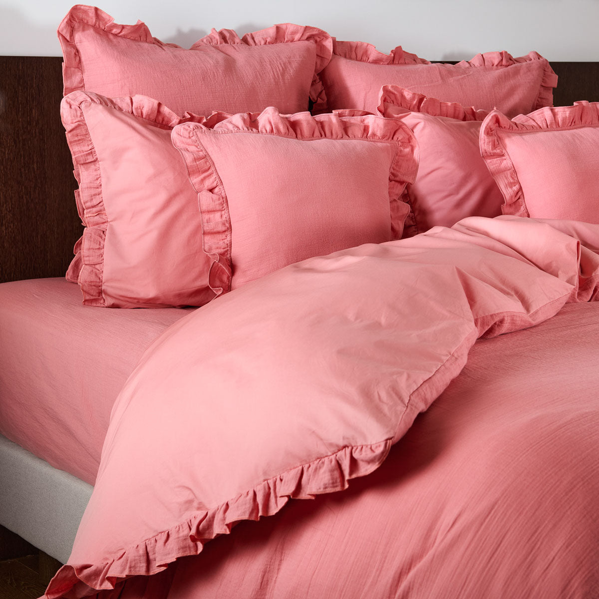 Les volants à fronces, signature romantique de la collection Entre Deux #Couleur_TERRACOTTA/BLUSH