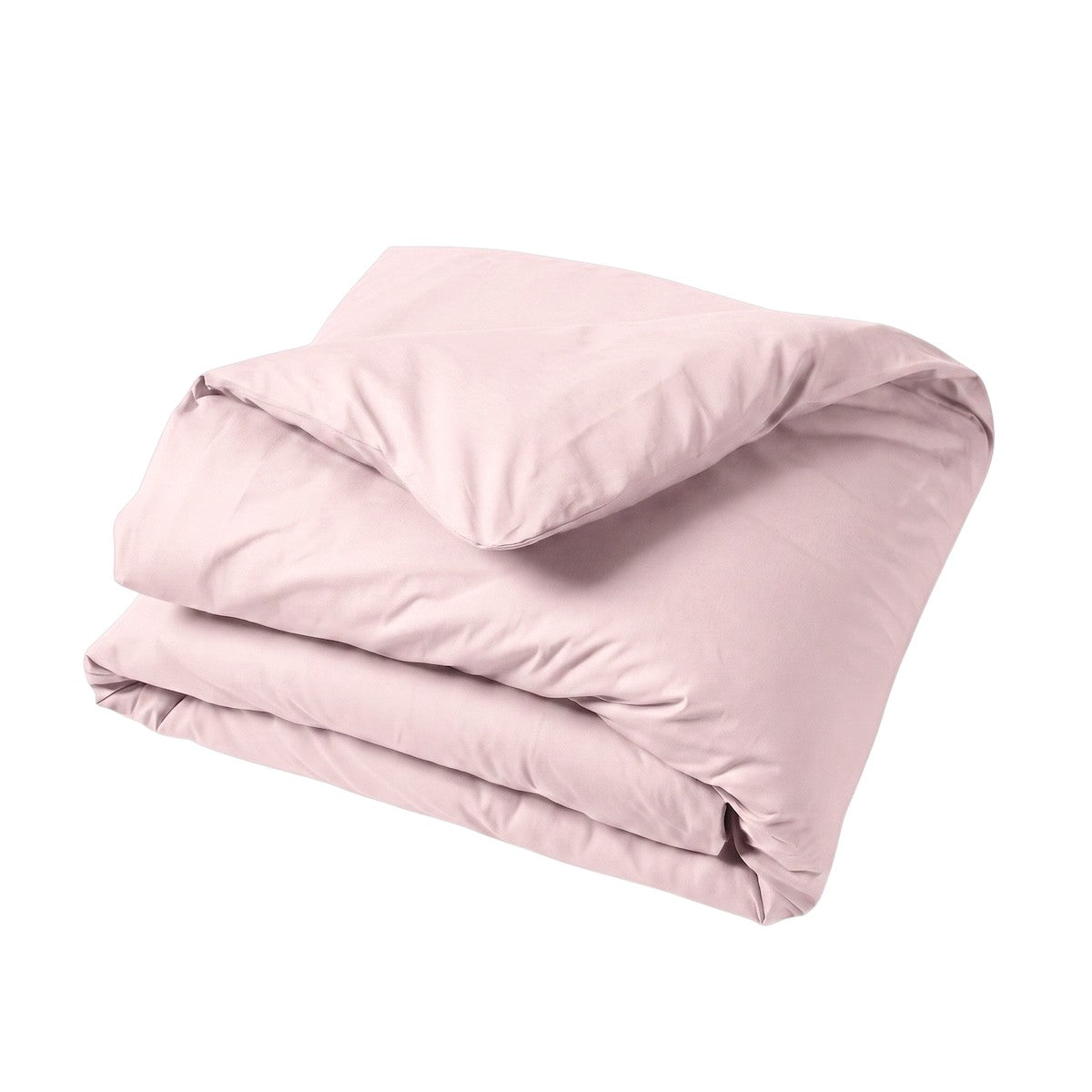 Housse de couette - Uni Percale de coton #Couleur_ROSE DRAGEE