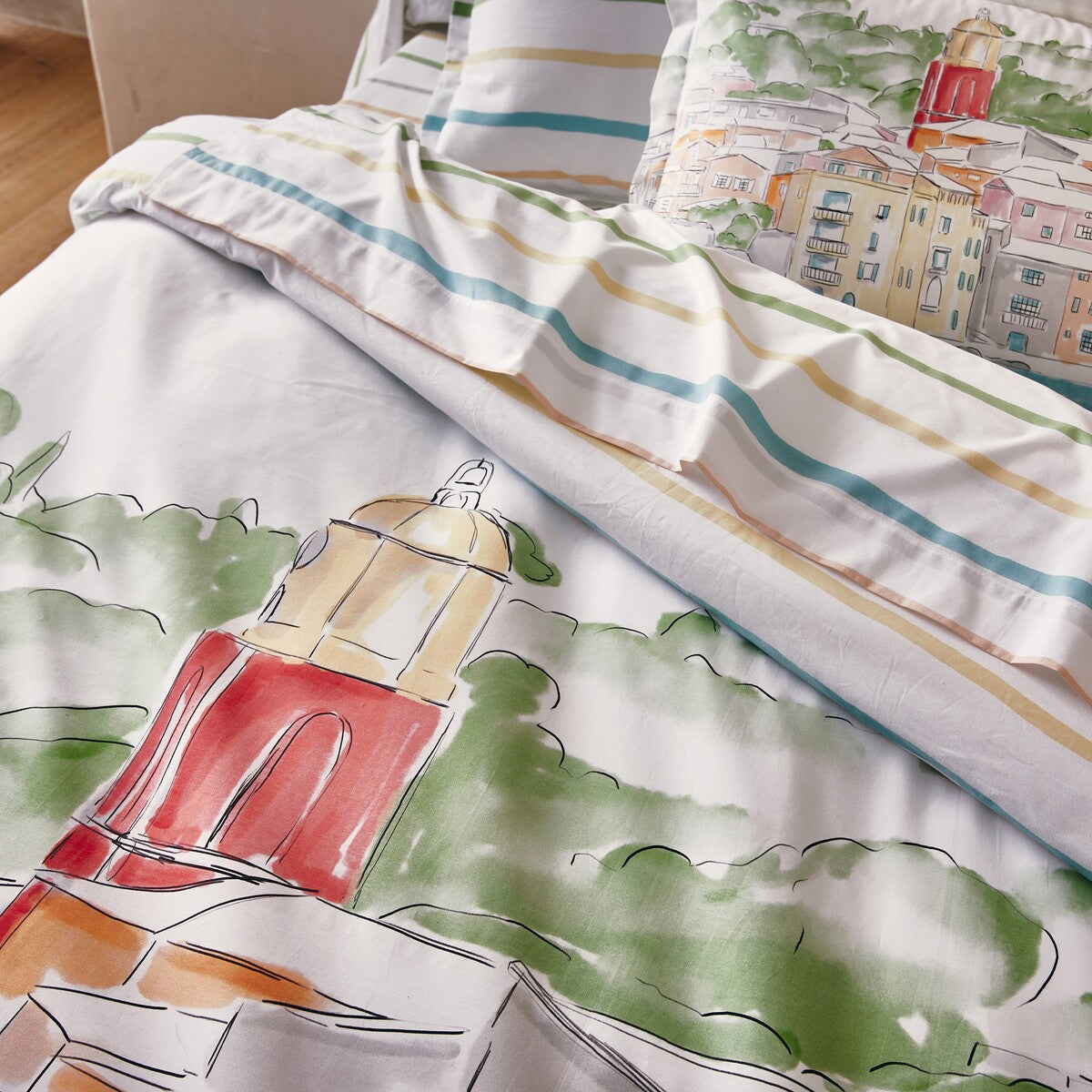 Housse de couette Paysage Varois - Percale de coton